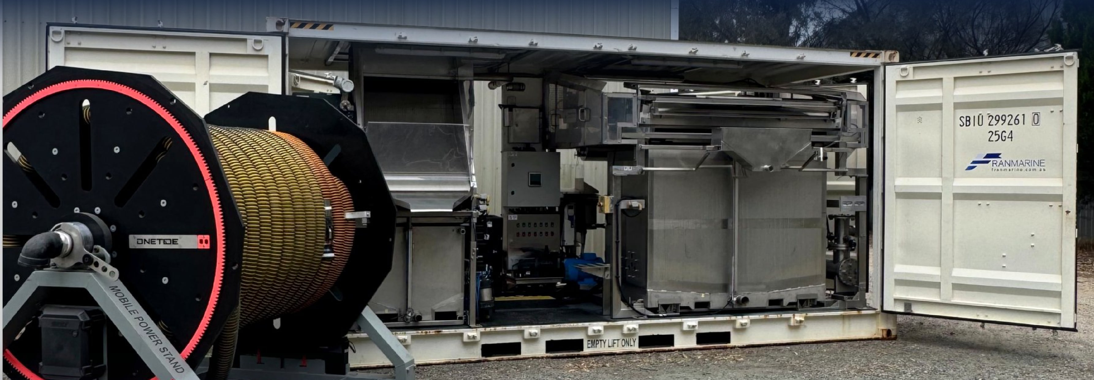 IWHC filtration plant in an open 20 ft ISO container